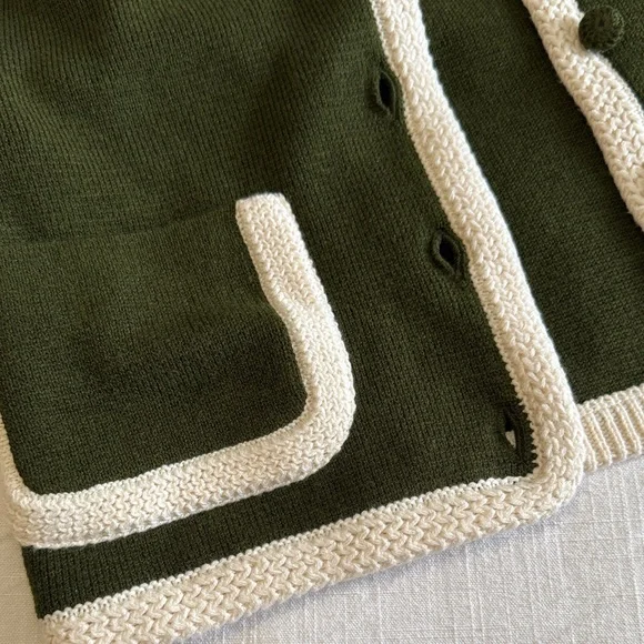 NWT Sezane Olive Jacket with Cream Accents - Picture 6 of 7